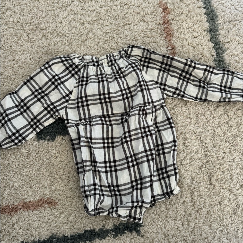 Rylee Cru Plaid Long Sleeve Romper